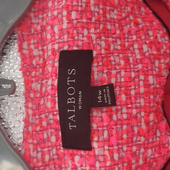 TALBOTS HOT PINK  TWEEDED BLAZER/JACKET - Picture 7 of 13